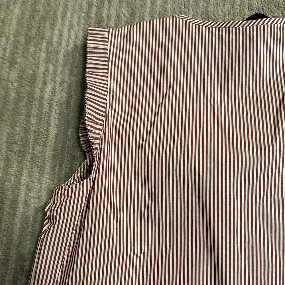 J. Crew Red and White Striped Blouse